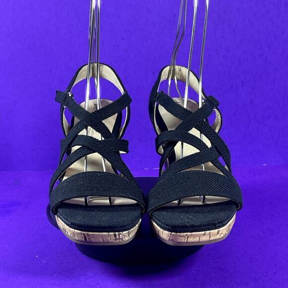 LifeStride Indigo Black Women's Strappy Wedge Sandals Shoe‎ Size 8-NEW - Picture 2 of 8